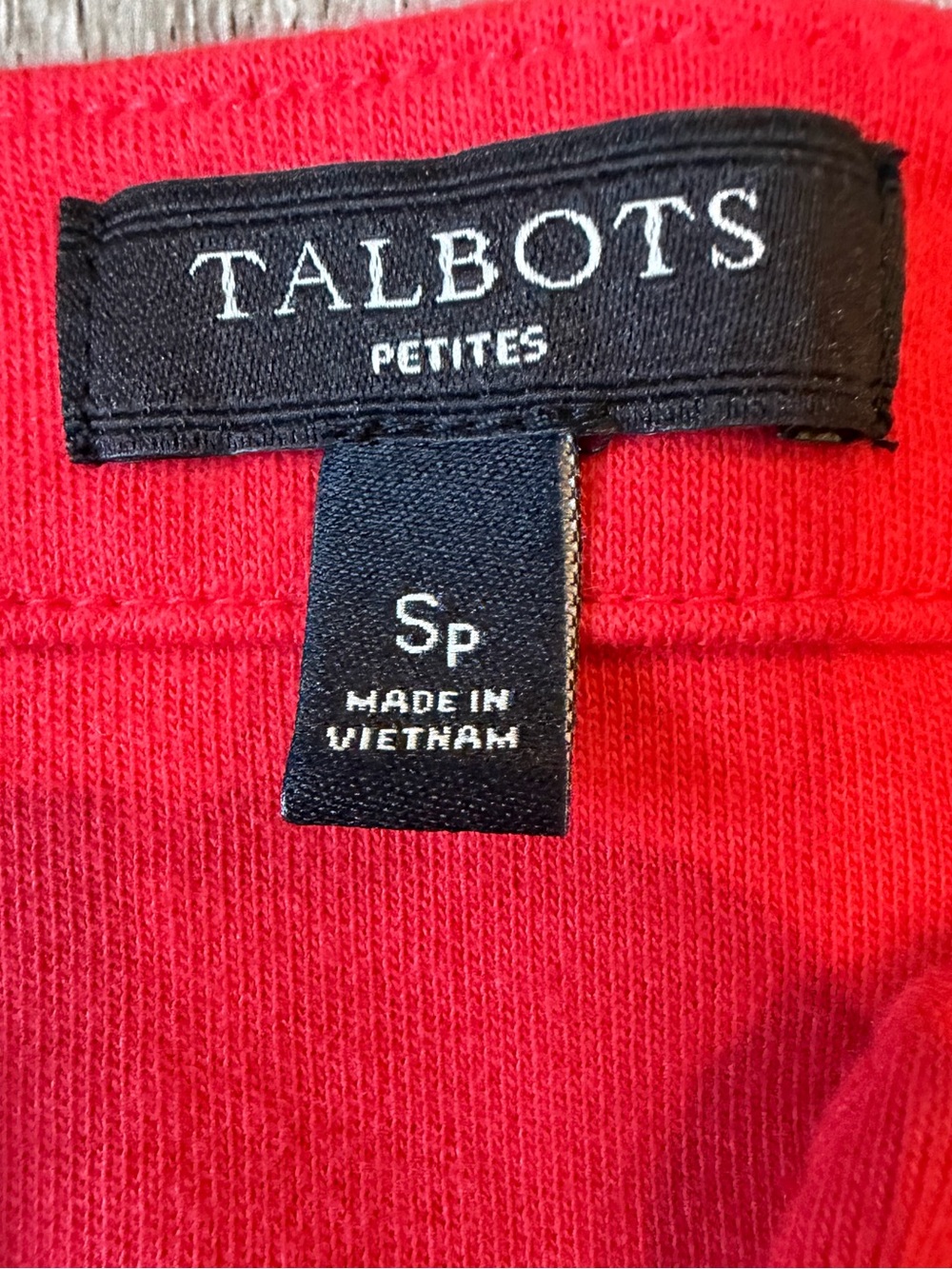 Talbots- Red Midi 100% CottonDress with Lace-Clip Sleeve Detail-Preppy Tailgate - Picture 3 of 8